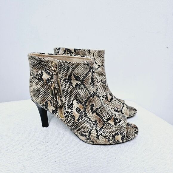 Torrid snake print open toe heeled booties 9.5 WIDE - Picture 7 of 14